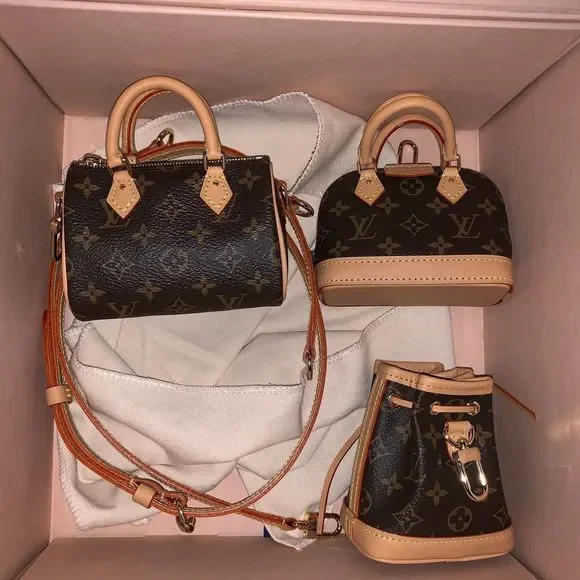 ❌❌ Louis Vuitton Trio Mini Cones Monogram 3-bag Set charms Speedy Alma Noe NEW - Picture 5 of 16